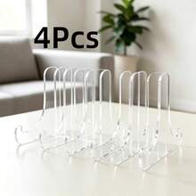 Soporte para Platos de Acrílico - Estilo Moderno, Estante de Soporte Profundo con Soporte para Exhibición de Fotos, Adecuado para Decoración del Hogar y Exhibición de Escritorio, Estante para Exhibición de Fotos | Diseño Minimalista Plástico Duradero, Soporte para Exhibición de Platos - Multicolor - Ver 9