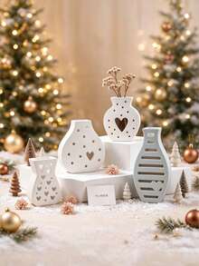 2/4pcs Striped Polka Dot Heart-Shaped Aromatherapy Plaster Vase Mold, DIY Handmade Floral Arrangement And Desktop Decor Mold, Reusable Silicone Material, Suitable For Craft Projects - Multicolor - View 4