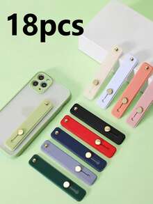 1/3/6/9/12/15/18/21pcs Phone Stand, Back Adhesive, No Drilling Required. Slouchy Desktop Version For Watching TV. Ring Buckle Suitable For Binge-Watching. Push-Pull Telescopic Silicone Shock-Proof Protection. - Finger Ring Buckle - View 18