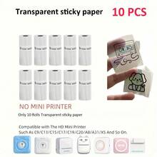 Color-Revealing Transparent Adhesive Stickers Clear Mini Printer Refill Paper For Christmas DIY Gifts, Halloween Journals, Photo Printing, Study Notes, Inventory Recording, Compatible Refill Tape Only - View 32