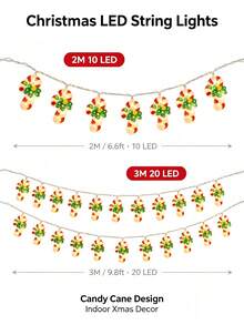 Christmas Candy Cane LED String Lights With Bows, Red And White Striped Candy Cane Fairy Lights, Suitable For Indoor Hanging Decoration, Perfect For Windows, Bedrooms, Walls, Creating Holiday Atmosphere, Ideal For Christmas, Parties And Home Decor - 2026 Top 1 Best‑Seller - View 13