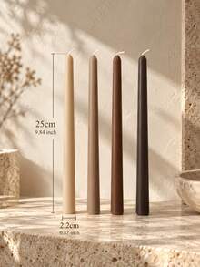 Four-Color Gradient Long Candlestick, 2pcs/4pcs, Height 9.84 Inches, Suitable For Wedding Decoration, Romantic Candlelight Dinner, Applicable For Home Decoration, Parties, Table Setting, Holiday Gifts, Weddings, Meditation, Festive Atmosphere - Candle - View 12