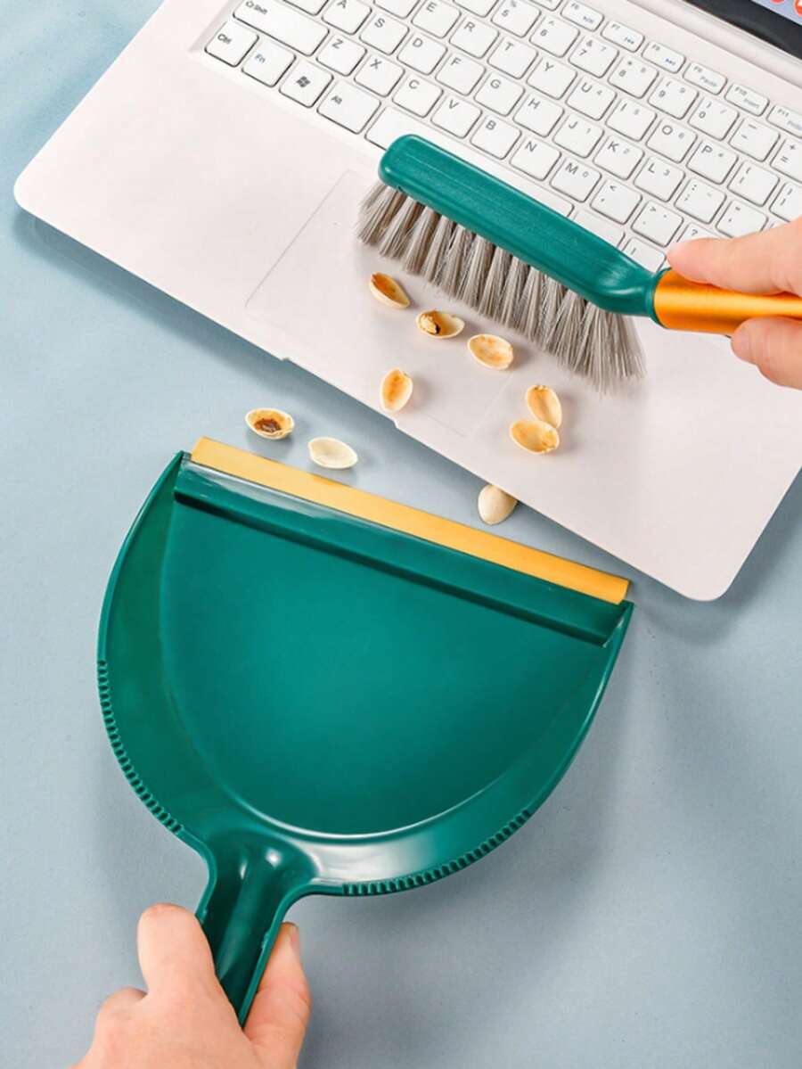 Mini Hand Broom And Dustpan Set, Portable Desktop Cleaning Brush, Soft Bristle Small Sweeping Tool For Keyboard, Desk, Counter, Car Interior & Pet Waste Cleanup - Broom and Dustpan - View 1