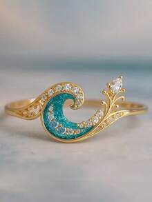 1 chiếc nhẫn nữ thời trang đính đá Cubic Zirconia, trang sức cho đám cưới, đính hôn, tiệc tùng, quà tặng Valentine - 1 # - Xem 12
