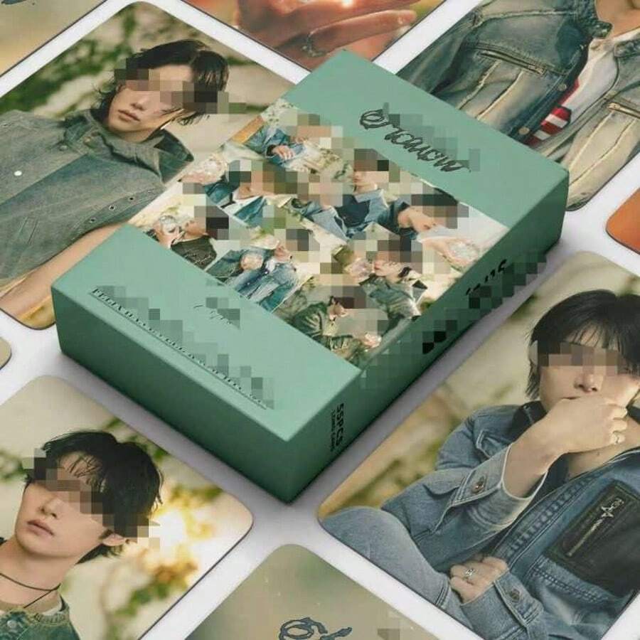 55pcs S/K Mini Album Hollow Star KPOP Merchandise LOMO Photocards, Multiple Styles, Double-Sided High-Definition Printing, Waterproof, Scratch-Resistant, No Residue, Suitable For Planner Decoration, Card Album Storage, Birthday, Holiday, Graduation, Back To School Season Gifts, Limited Fan Collection - K-sK093 - View 1