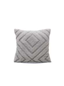 1pc Grey Faux Rabbit Fur Pillow Case, Embossed Geometric Rhombus Stripe Soft Skin-Friendly Cushion Cover, Solid Color Minimalist Decorative Pillowcase, Suitable For Sofa, Bedroom, Living Room, Minimalist Retro Home Decor, Warm And Cozy Pillow Cover, Pillow Insert Not Included - Multicolor - View 12