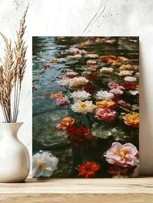 DIY Colorful Floating Flowers (Frameless Or Framed 8x12 / 16x20 Inches) Paint By Numbers Kit (Acrylic) Arts & Crafts For Adult Beginners, Relaxing Nature Home Wall Decor, And Creative Holiday Gifts - Sets - View 4