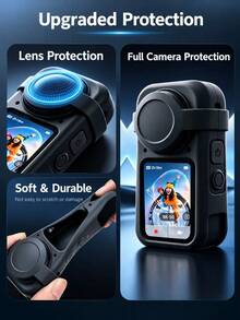 Protective Case For Insta360 X6 360 Panoramic Camera, Silicone Full Body Cover, Anti-Scratch, Wear-Resistant, Portable, Hard Shell For Body And Lens, Anti-Drop, Anti-Collision, Dirt-Resistant Accessory - View 5