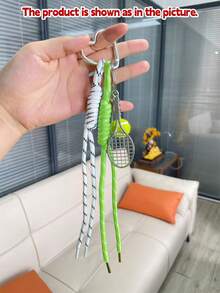 Customized Keychain, Tennis, Basketball, Football, Rugby Keychain, Printed With Sports Ball Pattern, Using Personalized Engraving And Laser Engraving Craftsmanship, Fashionable Style, Theme Of Sports Element Spherical Keychain, Ideal Holiday Gift, Also Exclusive Father's Day Gift, Suitable For Friends, Lovers, Sports Enthusiasts As Accessory, Unique Design. - Multicolor - View 7