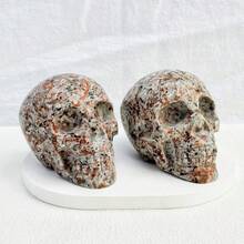 YOUNAIERZX 1pc 9cm Large Natural Mineral Skull Ornament, Unique Texture Crystal Skull, Home Desktop Decor And Meditation Healing Ornament - Multicolor - View 3