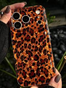 1pc New American Style Leopard Full Protective Phone Case, For Home & Travel Daily Use, Retro Holiday Gift Couple Phone Case, Compatible With IPhone11 12 13 14 15 16 17 18 Pro Max - Multicolor - View 1