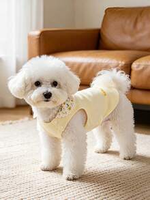 1pc Pink/Yellow/Blue Pet Vest Fashion Casual Warm Turn-Down Collar Pullover, Suitable For Small And Medium-Sized Cats And Dogs - Multicolor - View 10
