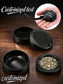 1pc Customized Text Engraved Aluminum Alloy Double Layer Storage Tin Box - Metal Storage Box With Snap Lid, Durable And Corrosion Resistant, Suitable For Cosmetics And Small Accessories - Multicolor - View 11