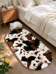1pc Autumn/Winter Faux Rabbit Fur Design Decorative Rug - Luxury Decor, Plush Rug, Decorative Carpet, Bedroom Decor, Small Rug, Carpet, Home Decor, Living Room Rug, Living Room Small Rug, Bedroom Carpet, Living Room Home Decor, Outdoor Rug, Washable Carpet - B - View 1