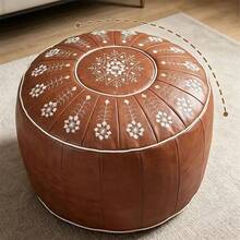 1pc Luxury Round Soft Padded Storage Ottoman, Footstool, Large Capacity Storage Bag For Toys, Clothes And Miscellaneous Items, Living Room Furniture, Cushion, Pouf, Seat Stool, Home Storage - Multicolor - View 1