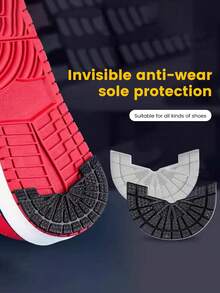1 Pair Unisex Transparent Non-Slip Self-Adhesive Thickened Rubber Sole Pads, Multi-Size Wear-Resistant Shoe Sole Repair Patches, Foot Care Shoe Accessories, Christmas Stocking Gift For Men And Women - Multicolor - View 1