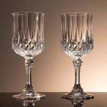 Reusable Transparent High-Footed Glass, High Transparency High-Footed Glass.Diamond Body Design.Suitable For Holidays, Weddings, Festivals, Various Large Events, Various Party Drinkware, Decorative High-Footed Glass, High-End Drinkware, Durable And Easy To Clean, - Clear - View 10