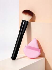 2Pcs Blush Powder Makeup Brush,Large Face Cosmetic Brush ,Face Makeup Tools For Blush, Loose Powder & Finishing Makeup - Black - View 4