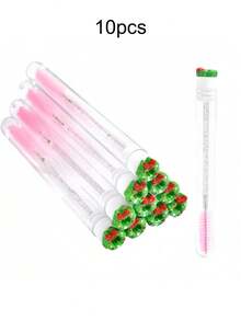 Christmas Individual Eyelash Brush, For Eyebrow Grooming And Eyelash Styling, With Cartoon Santa Claus And Reindeer Design. Eyebrow Comb And Makeup Eyelash Tool. - Multicolor - View 12