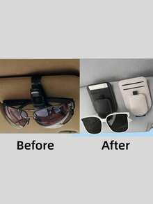 1pc Car Storage Bag, Multifunctional Fashion Glasses Holder, Compact Space-Saving Design, Dual Slot, Strong Magnetic Closure, Easy Access, Practical Car Accessory - A - View 6
