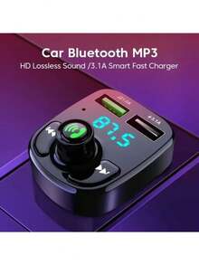 Bluetooth 5.0 Car Transmitter Receiver MP3 Player QC3.0 PD Type‑C Dual USB 3.1A 2.1A Fast Charger For Car Audio Music Playback - Black - View 6