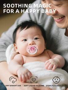 1 Buah Empeng Bayi Baru Lahir yang Lucu, Dot Silikon + Pelindung PP + Kotak Penyimpanan PP, Tahan Debu, Kokoh & Tahan Lama, Dengan Pegangan untuk Penggunaan Sehari-hari Bayi - Desain burung merah muda - View 8