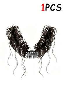 1pc Wavy Short Hair Extension, Built-In Twisted Flower Bun Style, Natural Voluminous Hairband, Adds Fullness To Hair - Multicolor - View 8