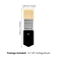 1PC/3PCS Collage Brush Set, 0.75/1.25/1.75 Inch Soft Nylon Bristle Flat Brushes For Collage Medium, Decoupage, Scrapbooking, Journaling, Mixed Media - Paint Brush - View 16