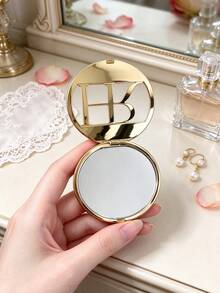 Luxury Gold‑Tone Hollow Logo Folding Compact Mirror, Portable Dual‑Sided Hand Mirror For On‑The‑Go Makeup Touch‑Up, Elegant Daily Accessory & Holiday Birthday Gift For Women, Helena Rubinstein - Gold - View 8
