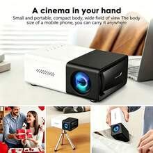 Proyektor Mini Portabel Versi Terbaru 2026, Proyektor Home Theater LCD dengan Speaker Internal & Fokus Cepat, Ditenagai USB, Kompatibel dengan Smartphone, Tablet, Laptop, TV Stick, untuk Film, Game, Presentasi & Hiburan Rumah - Hitam dan Putih - View 6