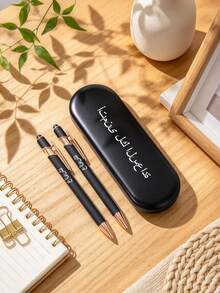 Personalized Customizable Portable Pen Case Set (Custom Pen + Pen Case), Customizable Name, Christmas Gift, Gift For Teacher, Multi-Function Touch Stylus Pen, Suitable For Colleagues, Couples, Family, Applicable To Stationery, Souvenirs, Handicrafts, Home, Office Commercial Office Supplies - Sets - View 13