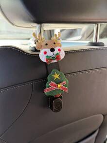 Christmas - 1/2PCS Cute Reindeer, Christmas Tree Decoration Car Seat Back Multi-Function Storage Hook - Random Styles - View 14