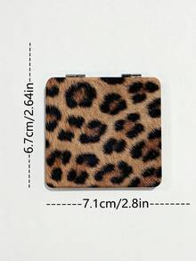 1pc Leopard Print Pocket Mirror, Portable Folding Double-Sided Makeup Mirror, Flip Cover Design Compact Mirror, Shatterproof Small Hand Mirror, Suitable For Student Dorm, Travel, Daily Makeup, Cute Mini Handheld Mirror - Multicolor - View 7