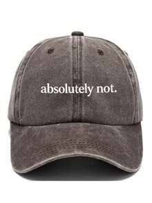 1pc Absolutely Not. Printed Washed Baseball Cap - Vintage Sarcasm Quote Hat - Retro Soft Adjustable Dad Hat For Street Fashion,Holiday,Festival - Multicolor - View 12
