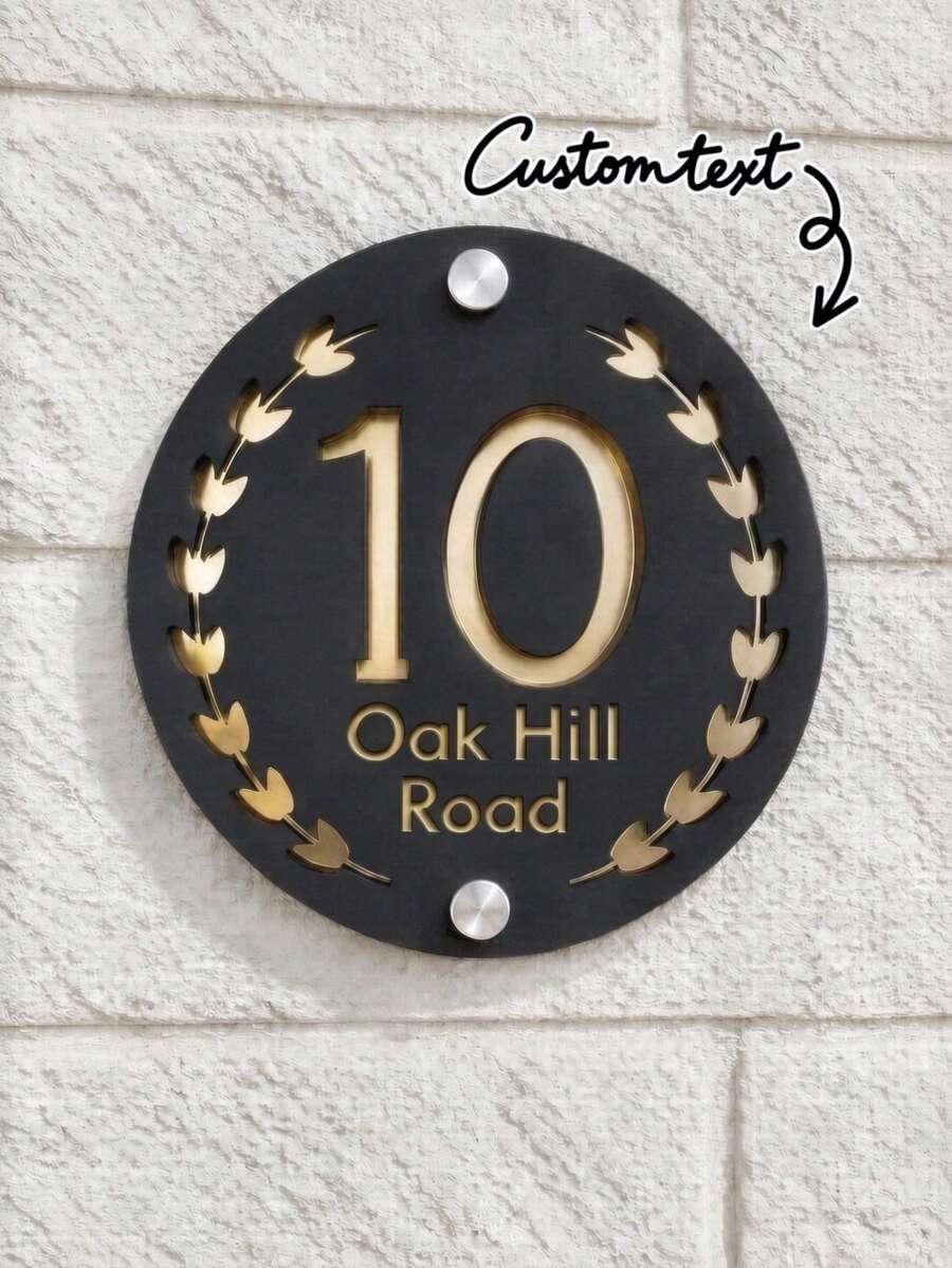 1pc Personalized Custom Double Layer Acrylic Cut Door Number Sign, Laser Cut Double Layer, Housewarming Gift, Daily Use, Door Number Indicator - Multicolor - View 1