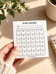 50sheets 30Days Challenge Habit Tracker Notepad,Square Tear-Off Habit Tracking Sticky Note,Daily Goal Checklist Planner Memo Pad For Fitness Reading Study, Minimalist Desk Stationery,Thanksgiving Christmas Holiday Gift For St Udents & Office Workers - Multicolor - View 4