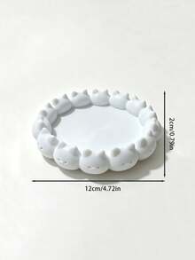 Cute Cat Lace Jewelry Tray Macaron Color Cartoon Kitten Storage Dish Vanity Ring Earring Necklace Organizer Girly Desktop Decor Ornament 3D Printed Jewelry Storage Tray - Multicolor - View 12