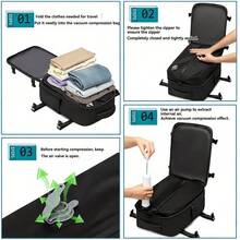 Laptop Backpack For Men And Women, Vacuum Compression Backpack, Large Capacity Travel Backpack, Dry And Wet Separation Independent Shoe Compartment Functional Backpack, Middle School High School College Student School Bag, Large Capacity Travel Vacuum Compression Backpack, Multi-Functional Vacuum Compression Storage Bag, Business Casual Integrated Student Backpack, Lightweight Design Fits 14/15.6 Inch Laptop, Carry-On Compatible, Suitable For Travel, Hiking, Commuting - Navy Blue - View 2