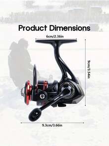 GOTURE 1pc Professional Ice Fishing Reel With CNC Machined Aluminum Gears & Lightweight ABS Body For Smooth Operation In Winter - Black - View 4