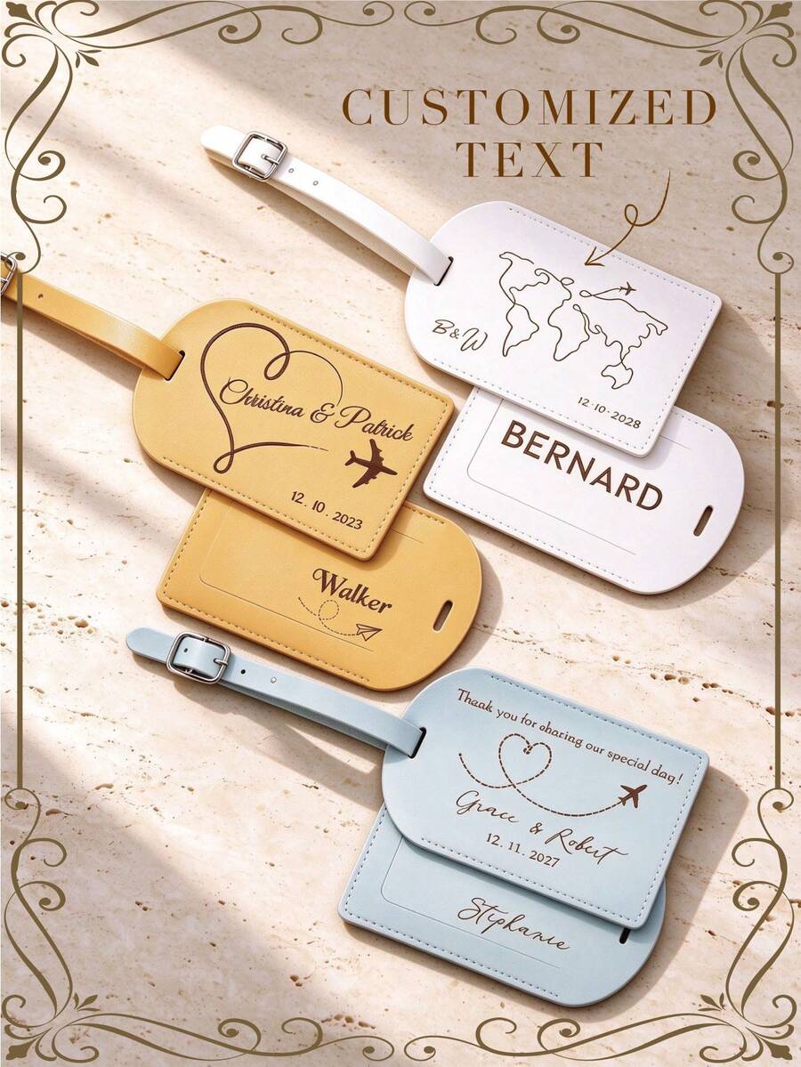 Personalized Bulk Custom Wedding Favors Leather Luggage Tags, Wedding Place Cards, Wedding Favors For Guests, Bridesmaid Bride Baptism Gifts, Back To School - Multicolor - View 1