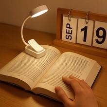 4/2/1pc Adjustable Brightness Clip-On Book Light - Portable Minimalist White LED Reading Light, Suitable For Bed, Desk, Travel - Perfect For Books, Tablets, Phones - Ideal For Study, Work, Night Use, Learning Aid, Modern Design, Lightweight Design, Portable Light (Battery Not Included) - White Reading Lamp - View 1