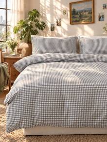 3pcs Plaid Polyester Bedding Set (Duvet Cover Set Only, No Filler) - Multicolor - View 2