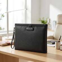 Flame Resistant Document Pouch, Men's Clutch & Wristlet-Square Pouch/Wallet That Can Hold ID Cards, Documents, Tablets, Cell Phones, And Other Valuables - Black - View 2
