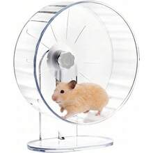 Silent Running Wheel For Hamsters, 22cm, Transparent Acrylic Material With Height Adjustable Structure. It Acts As Exercise Accessory For Different Kinds Of Small Pets. - View 9