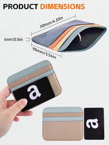 EIGIIS Credit Card Holder Wallet, PU Leather Ultra Slim Wallet, Thin Minimalist Credit Card Case Card Protector, Front Pocket Wallets For Men, Women - A - View 6