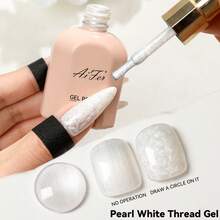 AiFer 15ml/Pc Kutek Gel Berkilau Motif Cangkang Putih, Efek Cangkang Mutiara Aurora, Semi Permanen, Dapat Dihapus dengan UV LED, Desain Manikur Seni Kuku - Putih - View 11