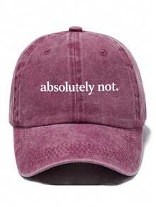 1pc Absolutely Not. Printed Washed Baseball Cap - Vintage Sarcasm Quote Hat - Retro Soft Adjustable Dad Hat For Street Fashion,Holiday,Festival - Multicolor - View 6