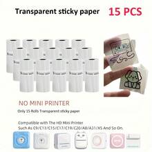 Color-Revealing Transparent Adhesive Stickers Clear Mini Printer Refill Paper For Christmas DIY Gifts, Halloween Journals, Photo Printing, Study Notes, Inventory Recording, Compatible Refill Tape Only - View 45