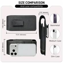 EIGIIS Phone Holster For Men Belt With Clip, Phone Clip For Belt With Rotatable Back Clip, Phone Pouch Compatible With 7.0 Inches Or Smaller - Black - View 7