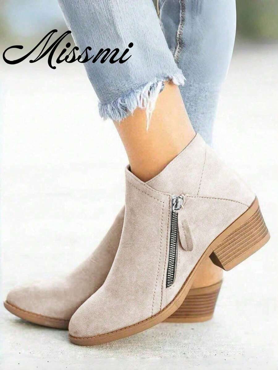 Fall/Winter 2025 Women's Suede Ankle Boots And Ankle Boots, Versatile